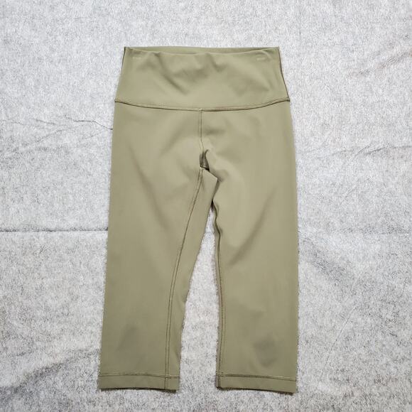 Lululemon Leggings Womens 6 Wunder Under Hi Rise 1/2 17" Green Yoga Run Workout - Picture 1 of 8